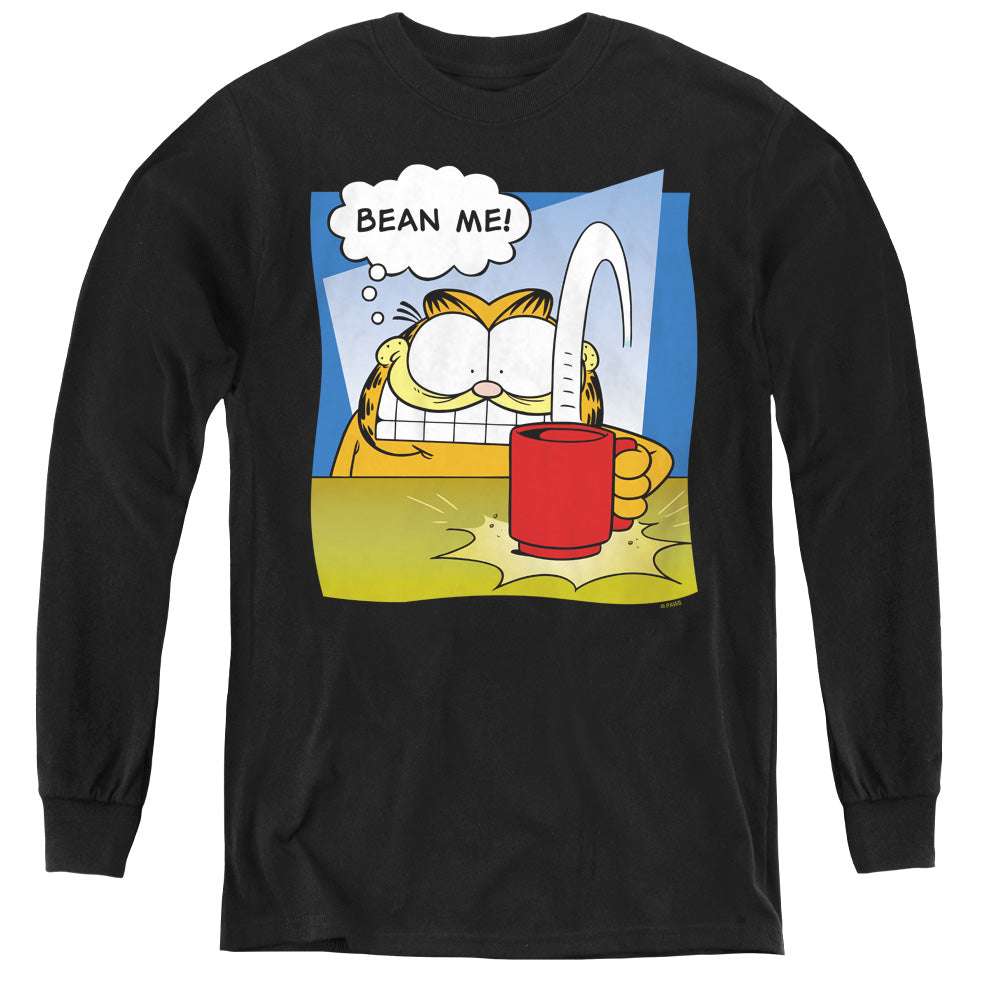 Garfield - Bean Me - Youth Long Sleeve Tee - Black