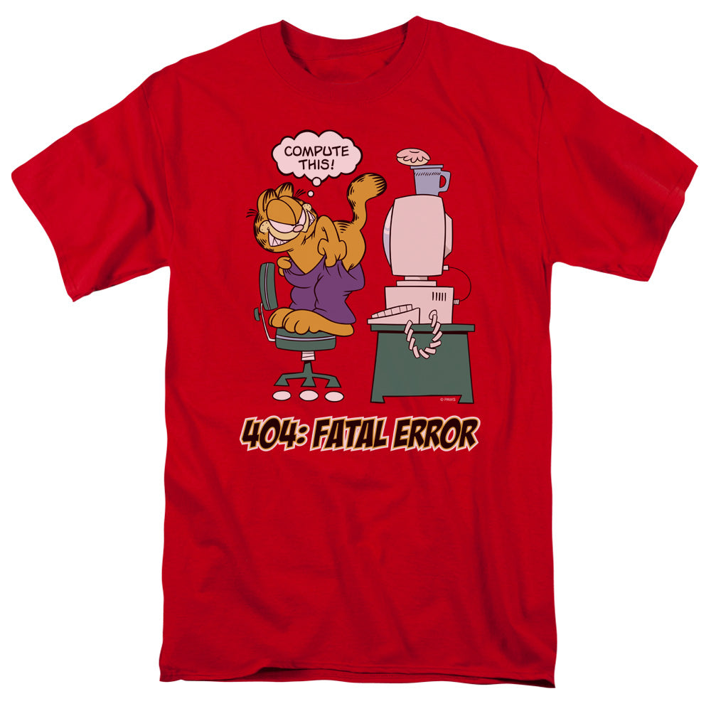 Garfield - Compute This - Short Sleeve Adult 18/1 - Red T-shirt