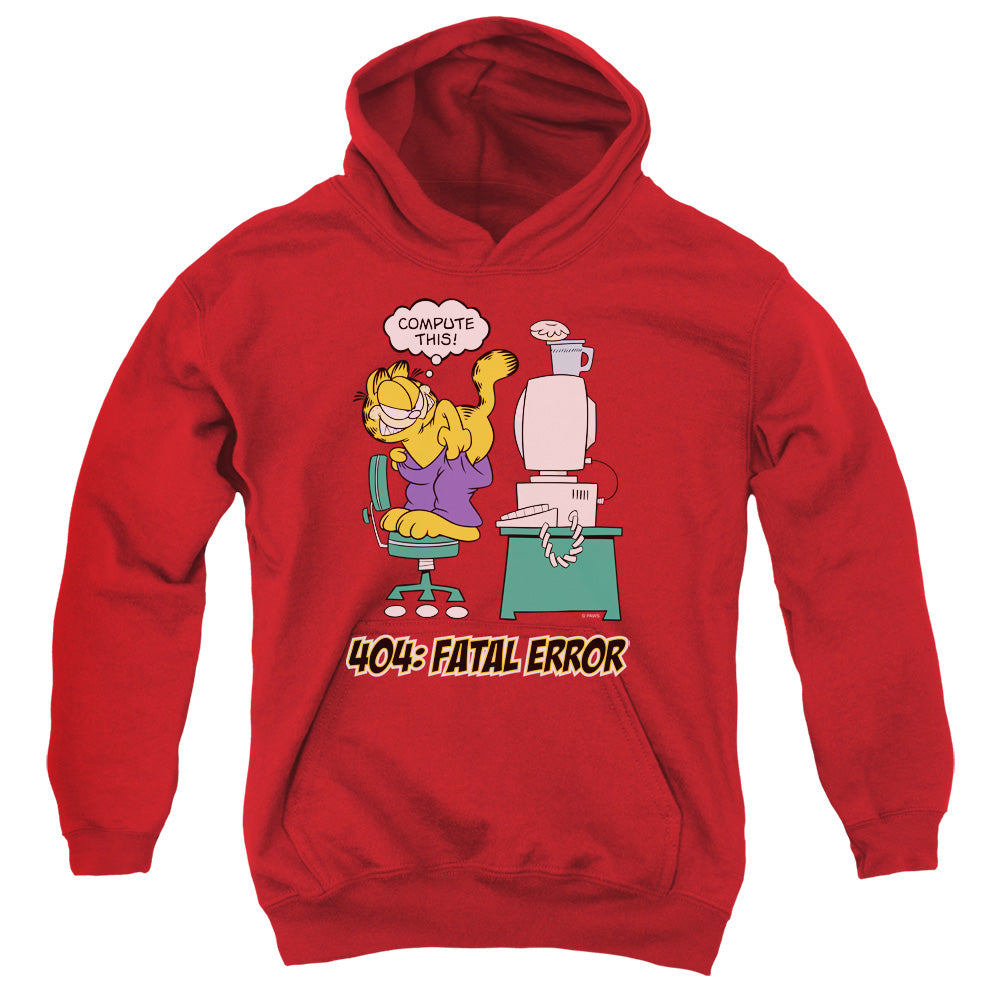 Garfield - Compute This - Youth Pull-over Hoodie - Red