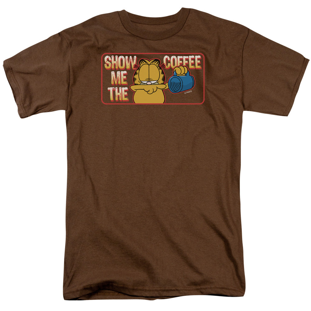 Garfield - Show Me The Coffee - Short Sleeve Adult 18/1 - Coffee T-shirt