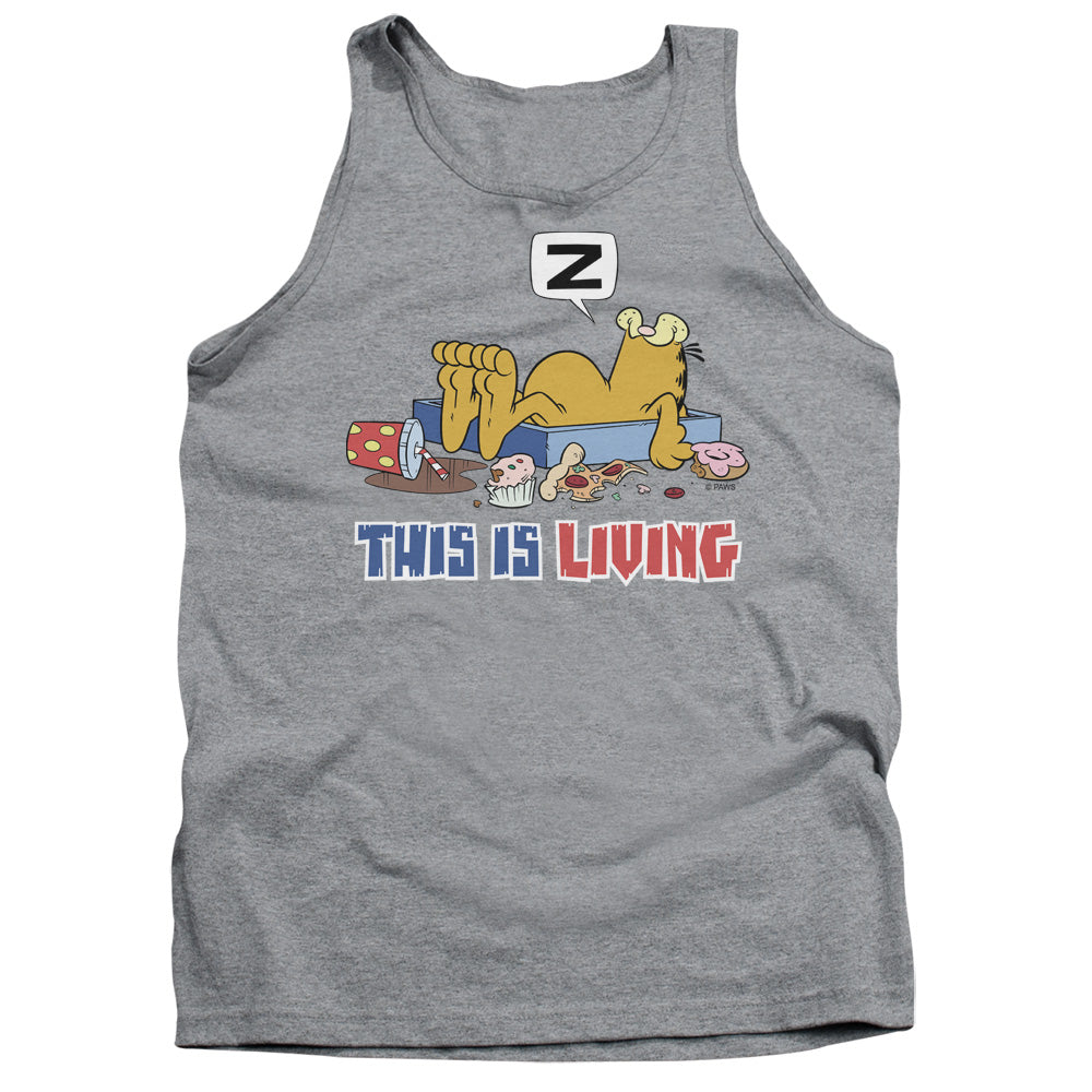 Garfield This Is Living - Adult Tank - Athletic Heather
