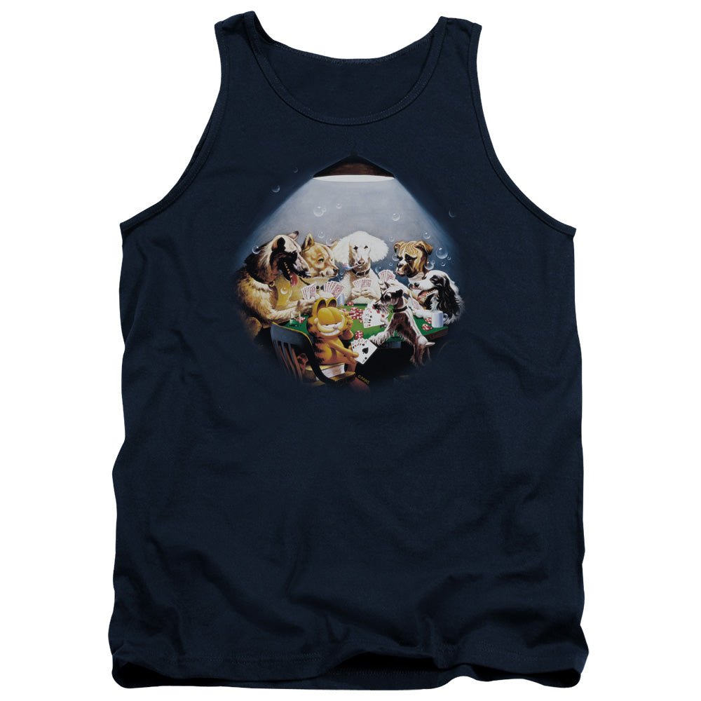 Garfield - Playing With The Big Dogs - Adult Tank - Navy