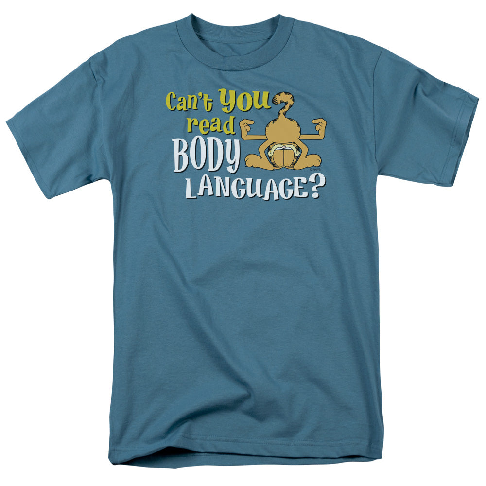 Garfield - Body Language - Short Sleeve Adult 18/1 - Slate T-shirt