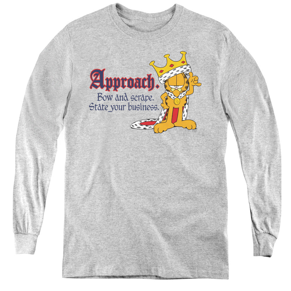 Garfield State Your Business - Youth Long Sleeve Tee - Athletic Heather