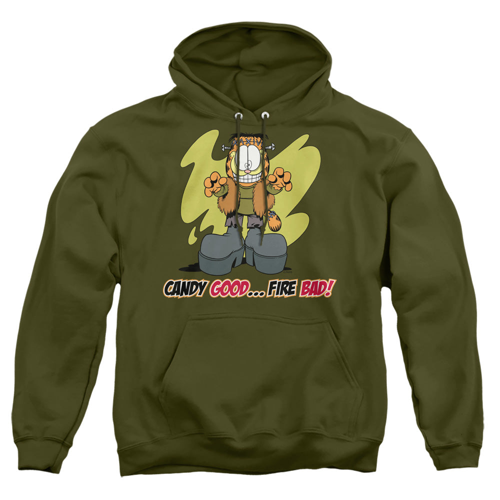 Garfield - Candy Good - Adult Pull-over Hoodie - Military Green