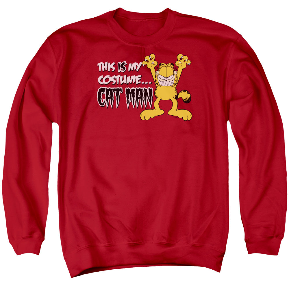 Garfield - Cat Man - Adult Crewneck Sweatshirt - Red