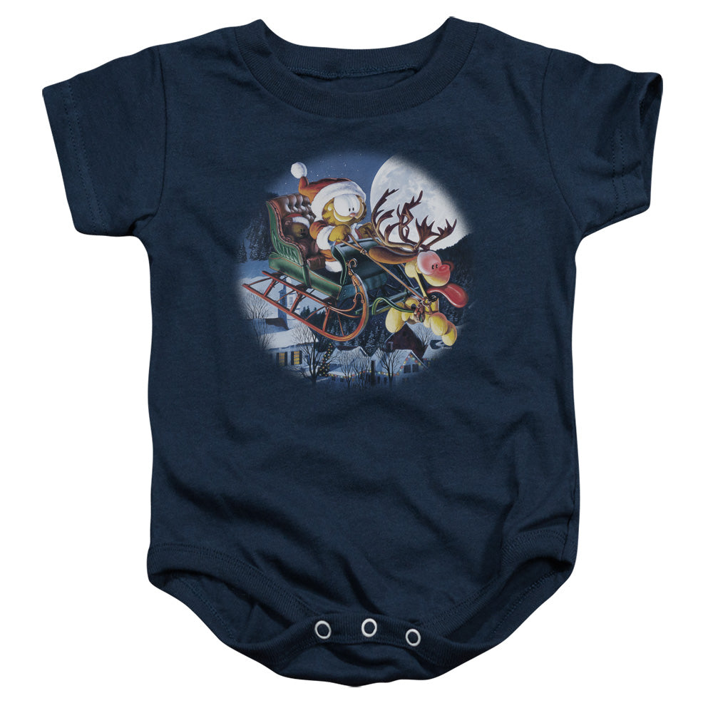 Garfield - Moonlight Ride-infant Snapsuit - Navy
