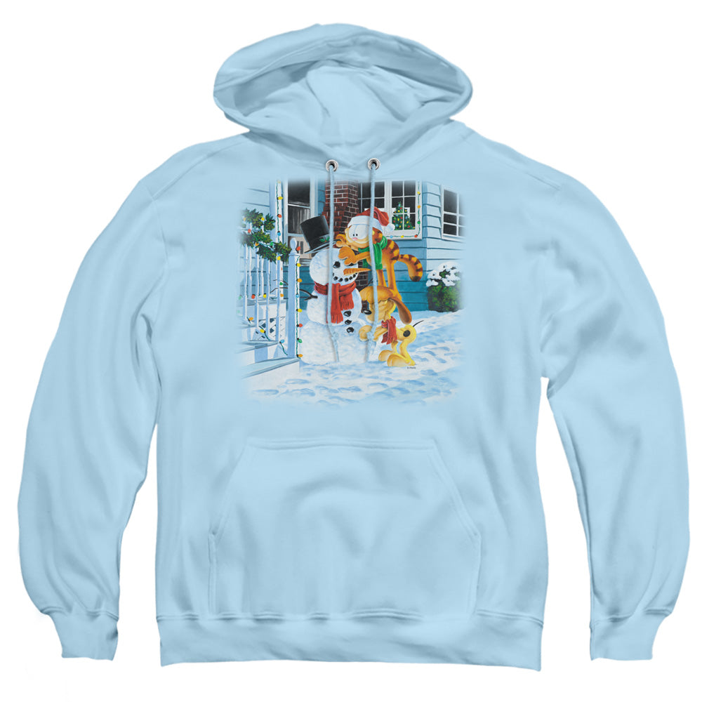 Garfield - Snow Fun - Adult Pull-over Hoodie - Light Blue