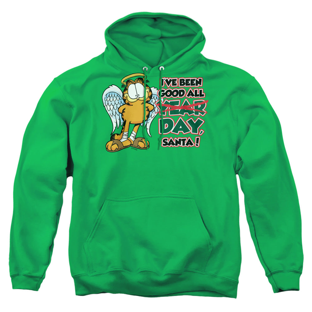 Garfield - Ive Been Good - Adult Pull-over Hoodie - Kelly Green
