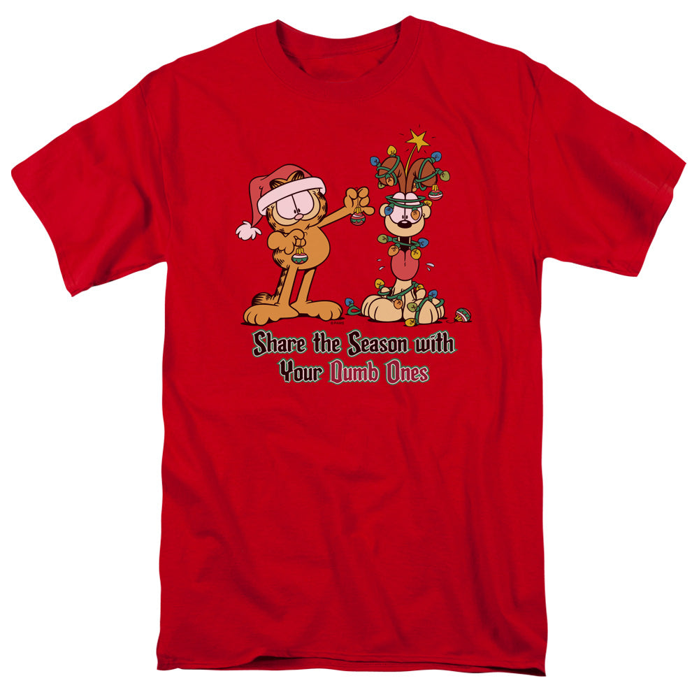 Garfield - Share The Season - Short Sleeve Adult 18/1 - Red T-shirt