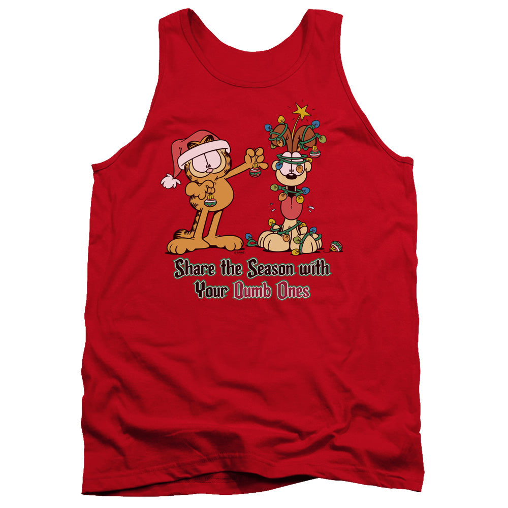 Garfield - Share The Season - Adult Tank - Red