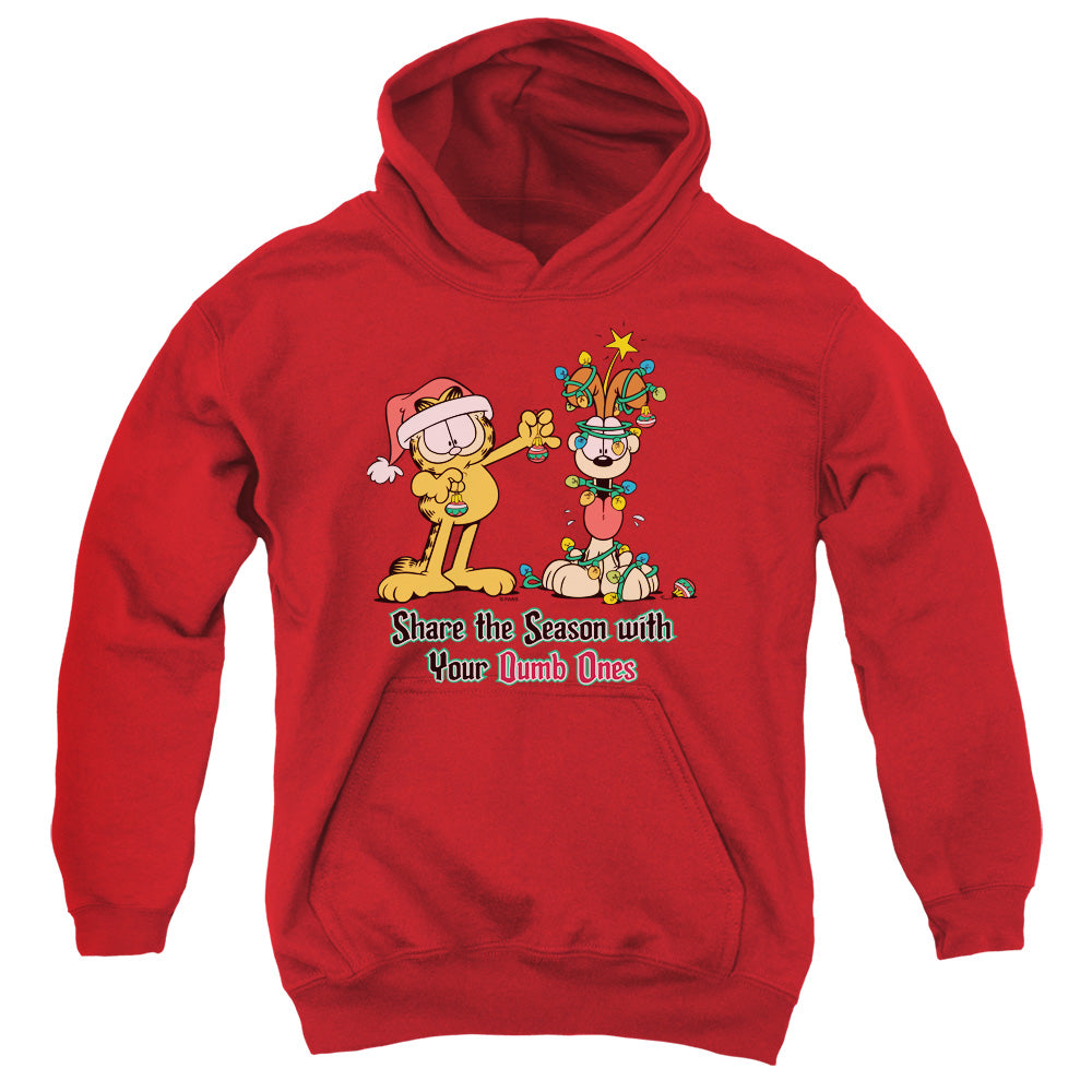 Garfield Share The Season-youth Pull-over Hoodie - Red
