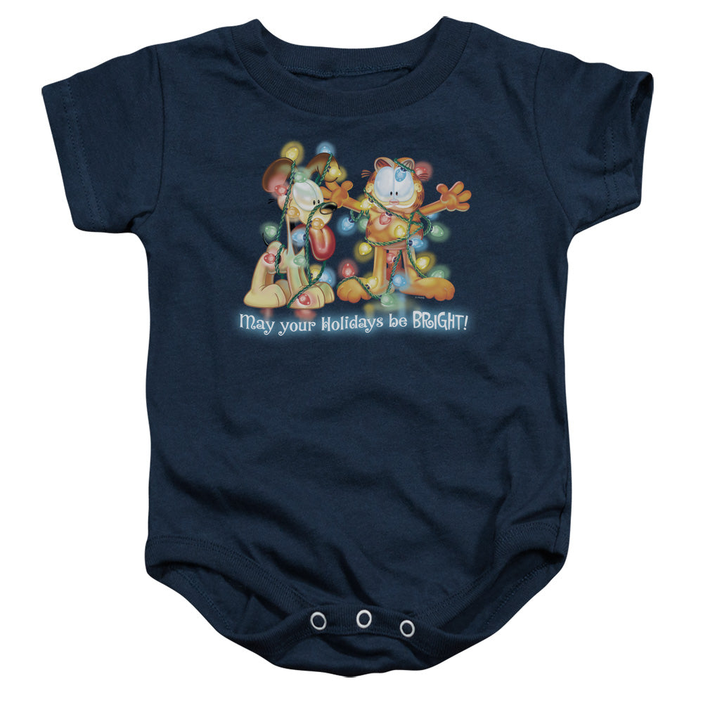 Garfield - Bright Holidays-infant Snapsuit - Navy