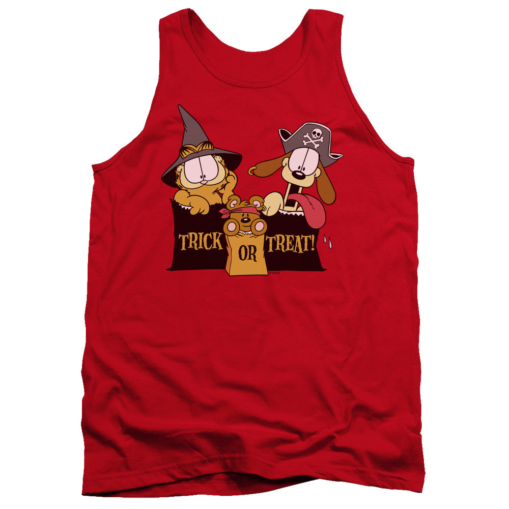 Garfield - Trick Or Treat - Adult Tank - Red