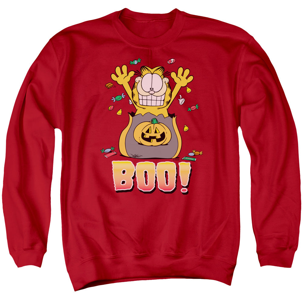 Garfield - Boo! - Adult Crewneck Sweatshirt - Red