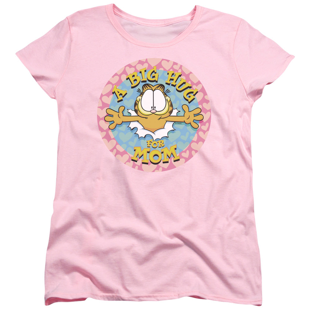 Garfield - A Big Hug For Mom - Short Sleeve Womens Tee - Pink T-shirt