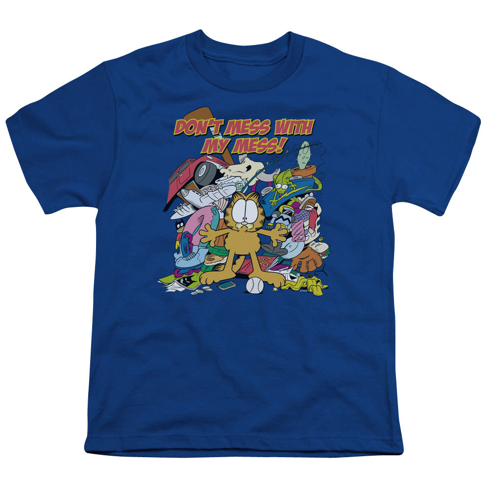 Garfield - My Mess - Short Sleeve Youth 18/1 - Royal Blue T-shirt