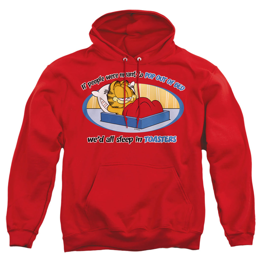 Garfield - Pop Out Of Bed - Adult Pull-over Hoodie - Red