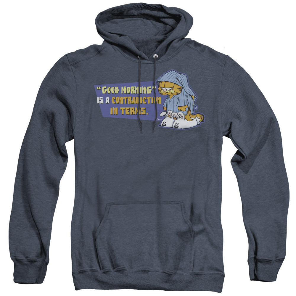 Garfield - Contradicition In Terms - Adult Heather Hoodie - Navy