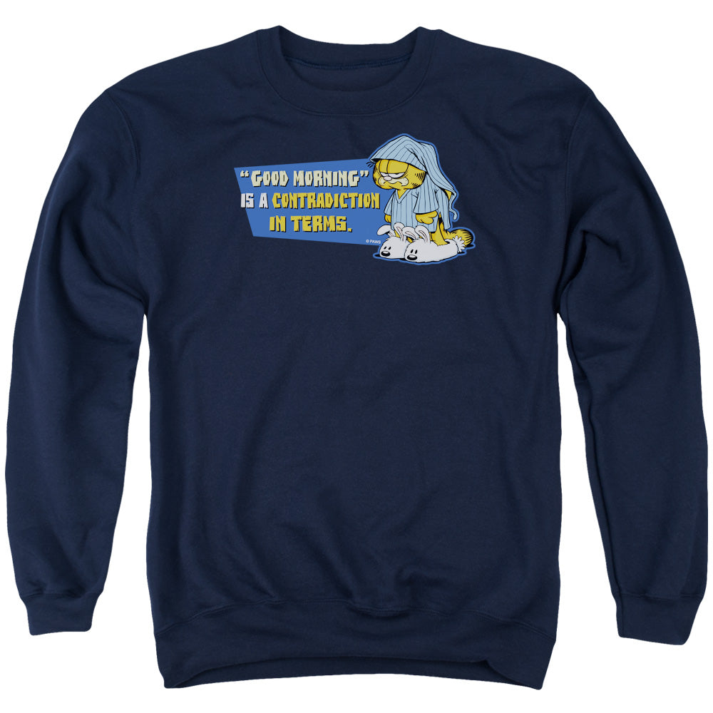 Garfield - Contradicition In Terms - Adult Crewneck Sweatshirt - Navy