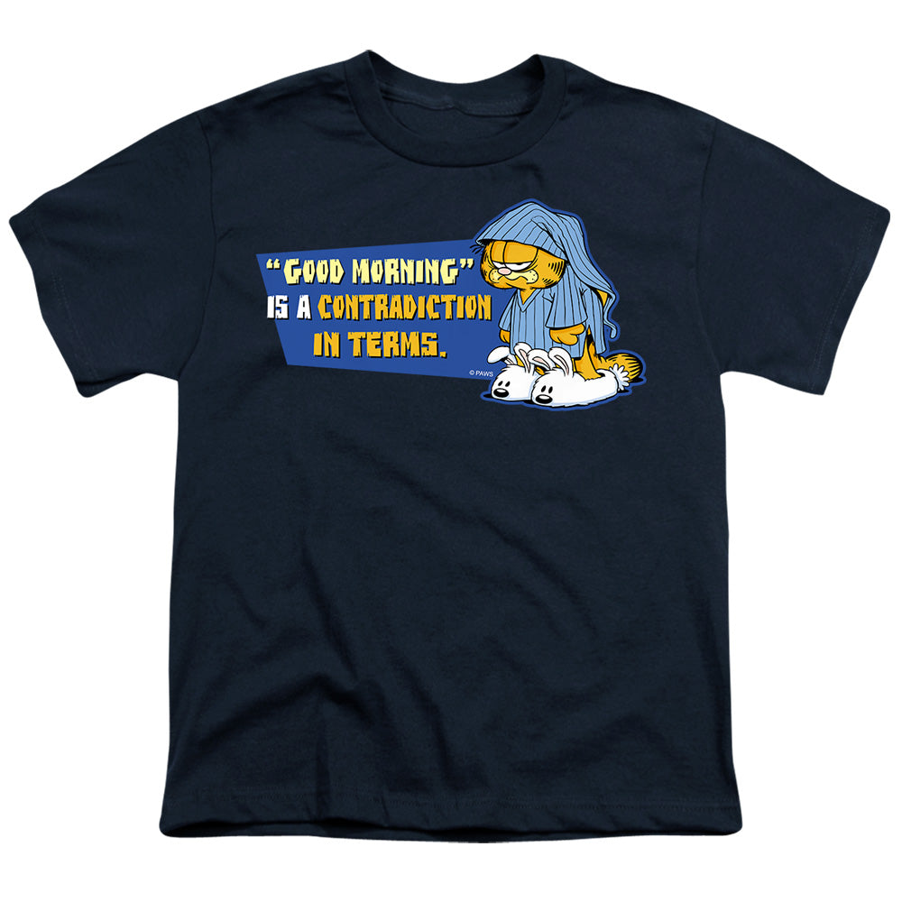 Garfield - Contradicition In Terms - Short Sleeve Youth 18/1 - Navy T-shirt
