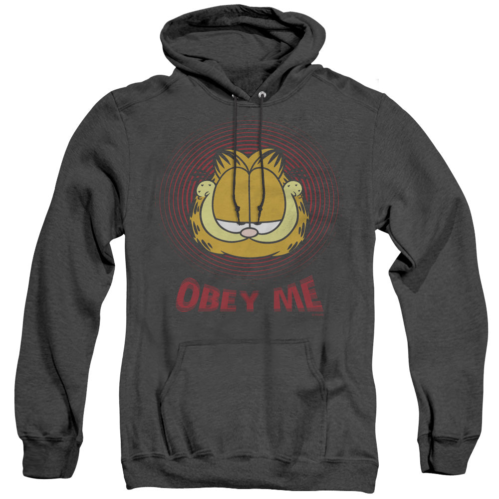 Garfield - Obey Me - Adult Heather Hoodie - Black