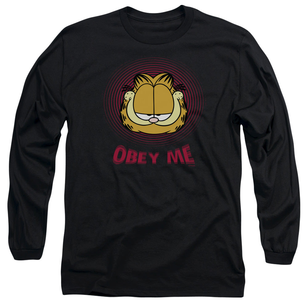 GARFIELD OBEY ME - L/S ADULT 18/1 - BLACK T-Shirt