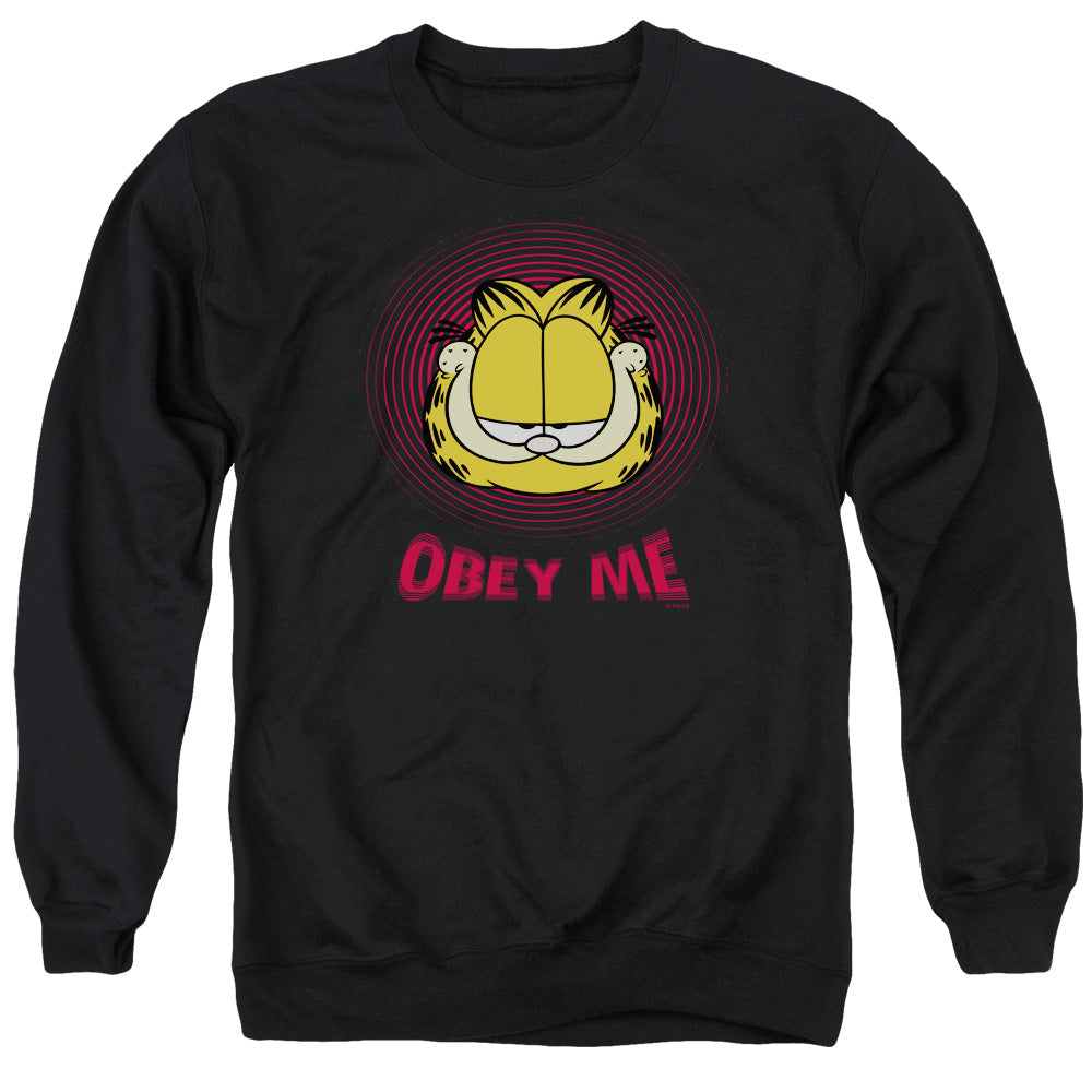 Garfield - Obey Me - Adult Crewneck Sweatshirt - Black