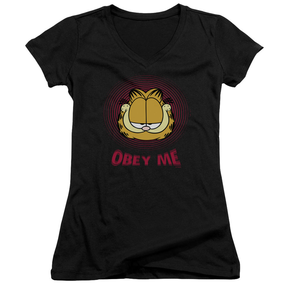 Garfield - Obey Me - Junior V-neck - Black