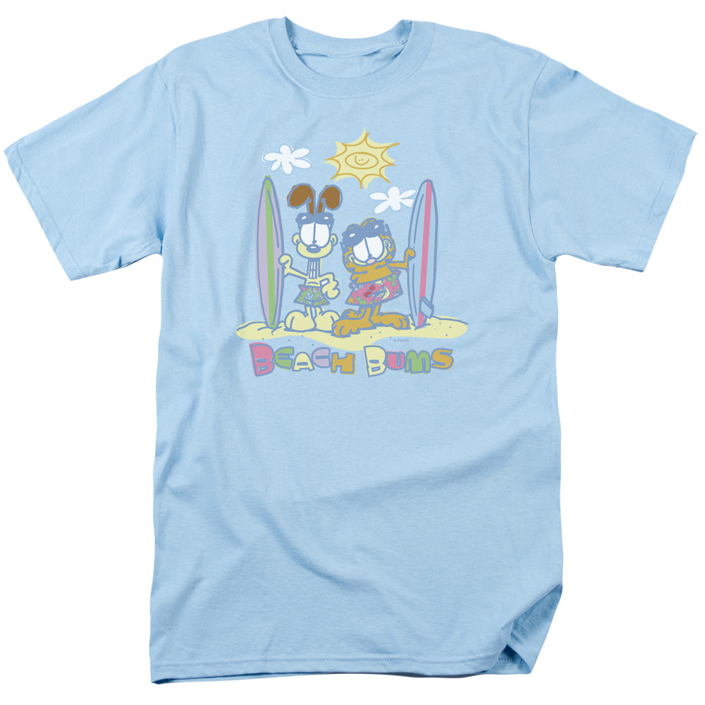 Garfield - Beach Bums - Short Sleeve Adult 18/1 - Light Blue T-shirt