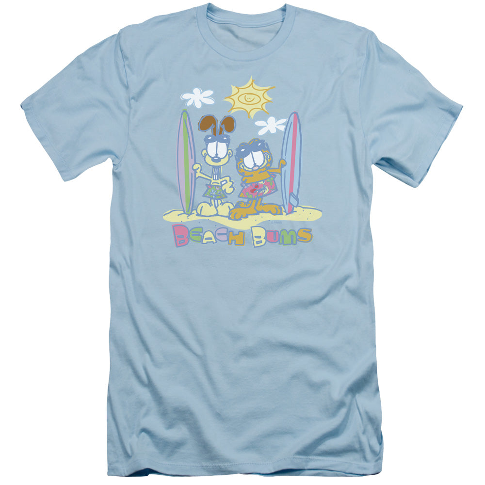 Garfield - Beach Bums - Short Sleeve Adult 30/1 - Light Blue T-shirt
