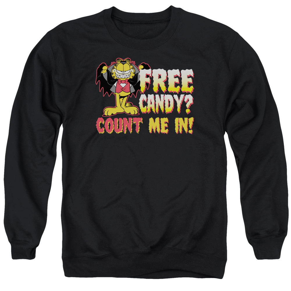 Garfield - Count Me In - Adult Crewneck Sweatshirt - Black