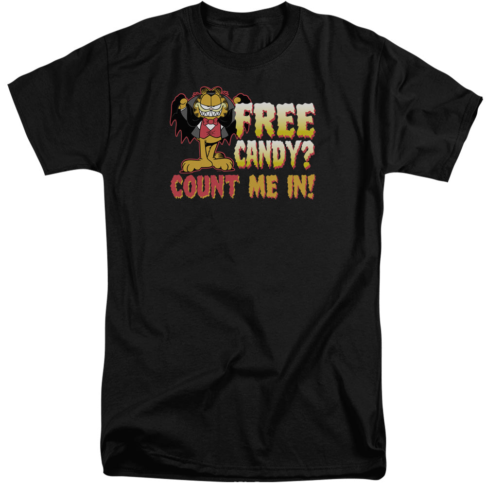 Garfield - Count Me In - Short Sleeve Adult Tall - Black T-shirt