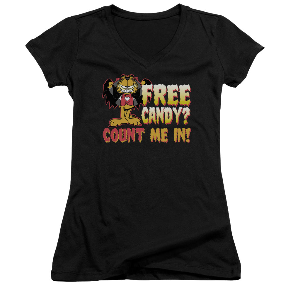 Garfield - Count Me In - Junior V-neck - Black