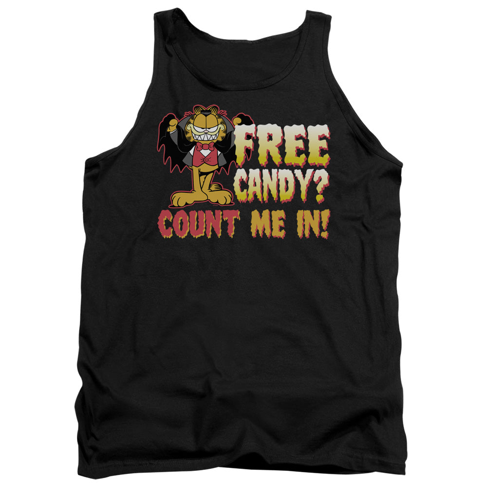 Garfield - Count Me In - Adult Tank - Black