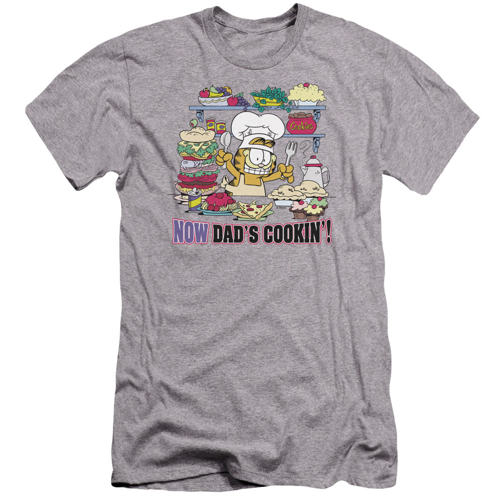 Garfield - Now Dads Cooking-premuim Canvas Adult Slim Fit 30/1 - Athletic Heather