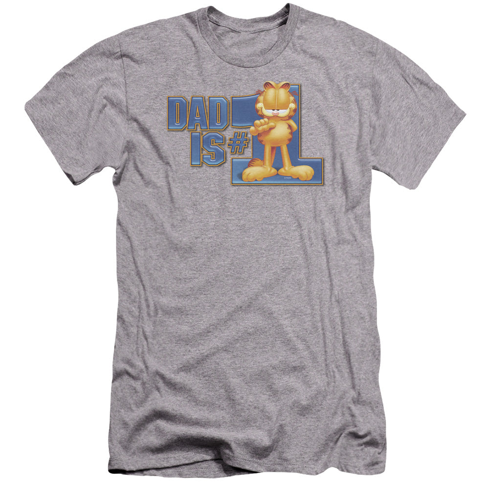 Garfield - Dad Is Number One-premuim Canvas Adult Slim Fit 30/1 - Athletic Heather