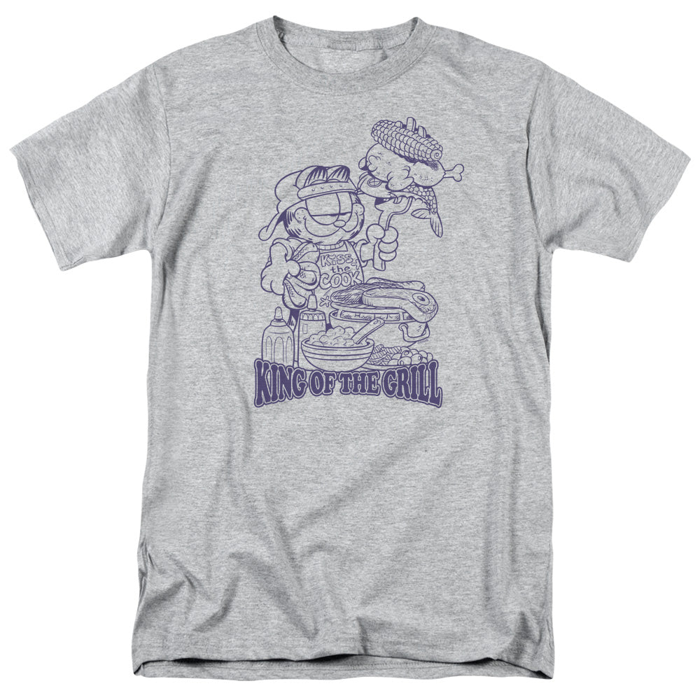 Garfield - King Of The Grill - Short Sleeve Adult 18/1 - Athletic Heather T-shirt