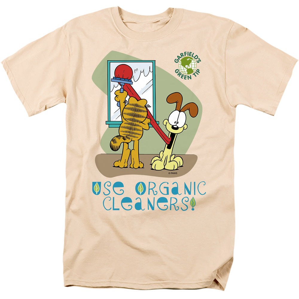 Garfield - Organic Cleaners - Short Sleeve Adult 18/1 - Cream T-shirt
