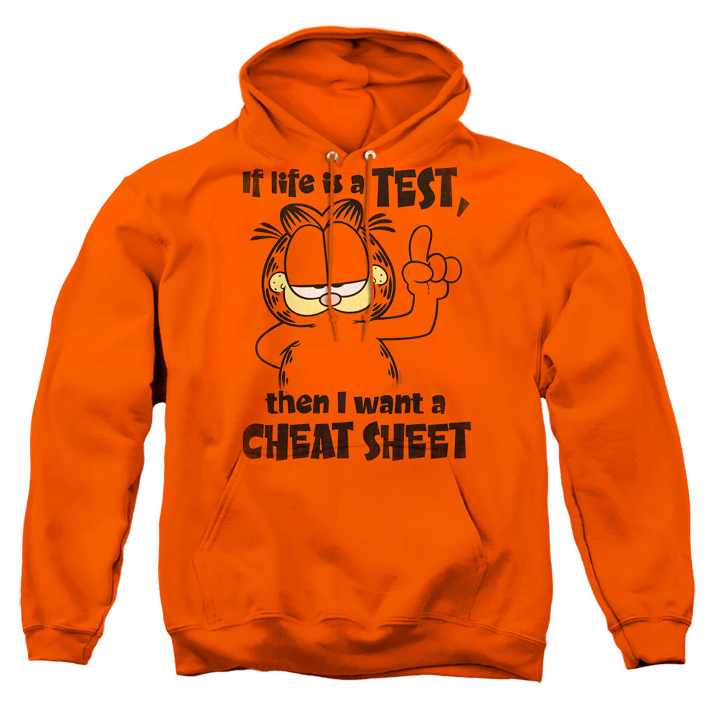Garfield - Cheat Sheet - Adult Pull-over Hoodie - Orange