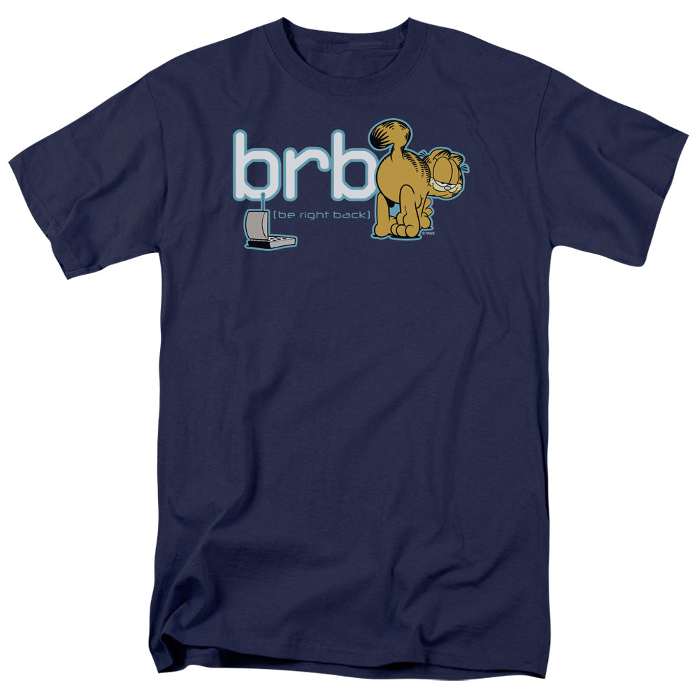 Garfield - Be Right Back - Short Sleeve Adult 18/1 - Navy T-shirt