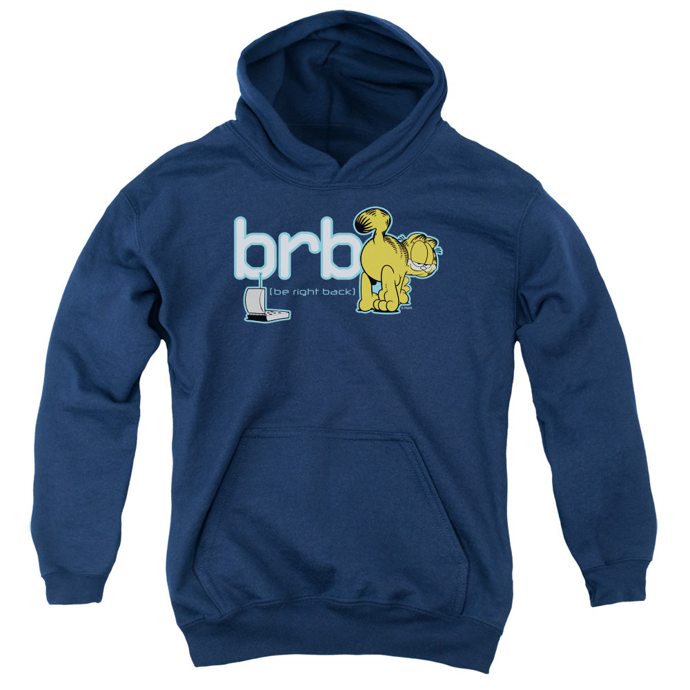 Garfield - Be Right Back - Youth Pull-over Hoodie - Navy