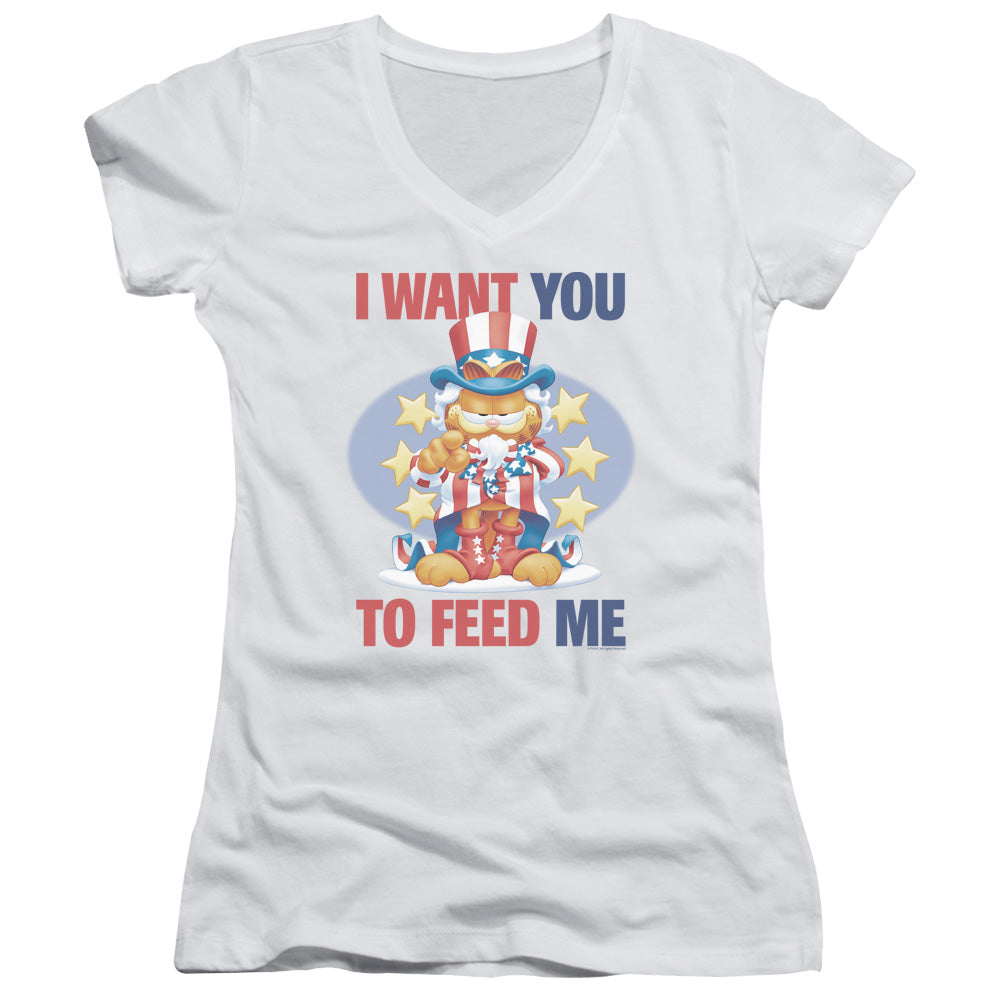 Garfield - I Want You - Junior V-neck - White