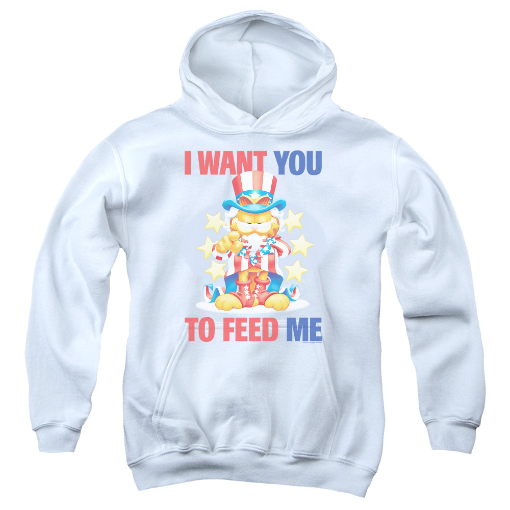 Garfield - I Want You - Youth Pull-over Hoodie - White