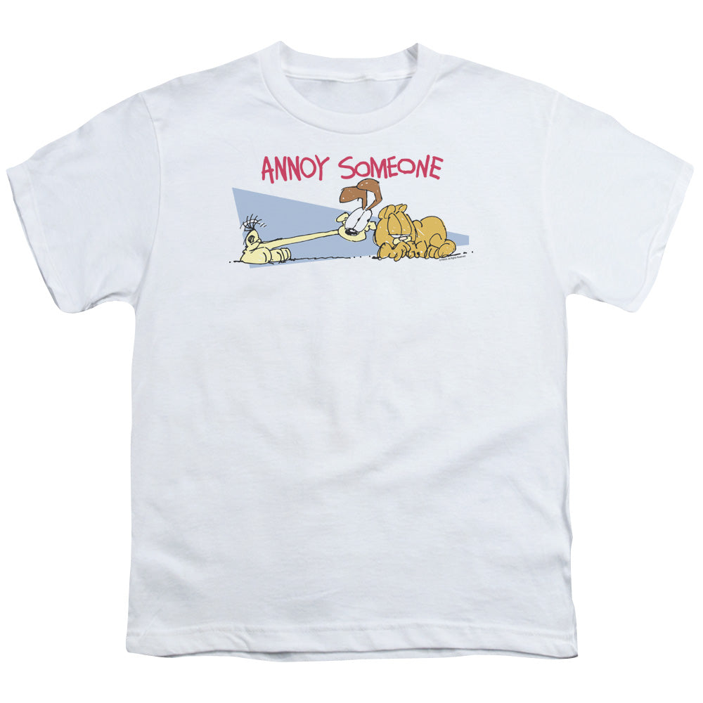 Garfield - Annoy Someone - Short Sleeve Youth 18/1 - White T-shirt