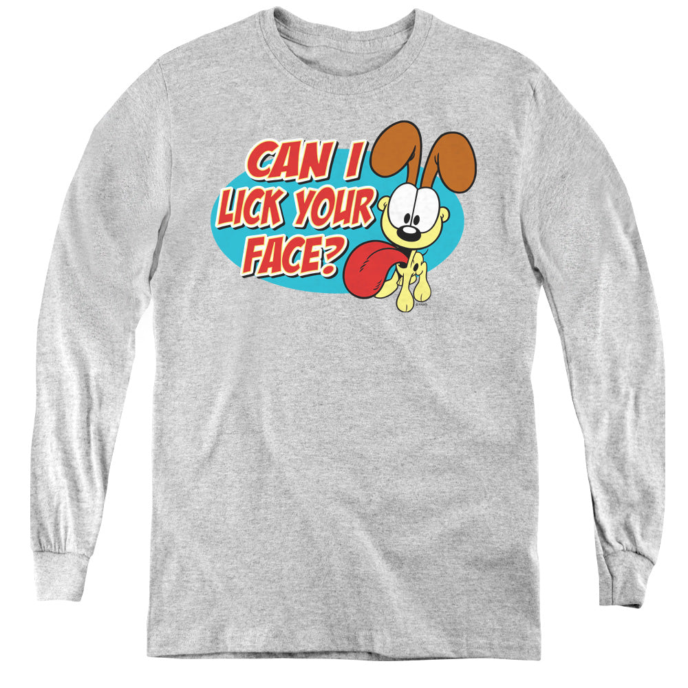Garfield - Question - Youth Long Sleeve Tee - Athletic Heather