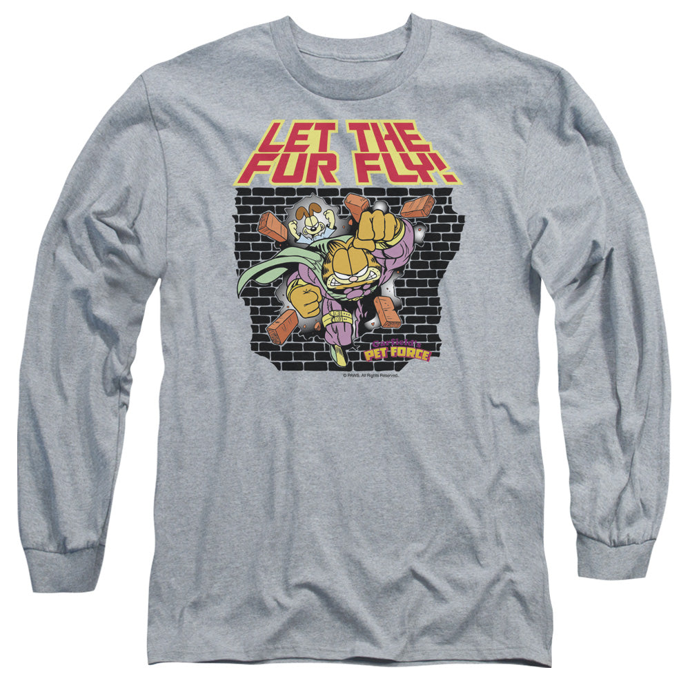 Garfield - Let The Fur Fly - Long Sleeve Adult 18/1 - Athletic Heather T-shirt