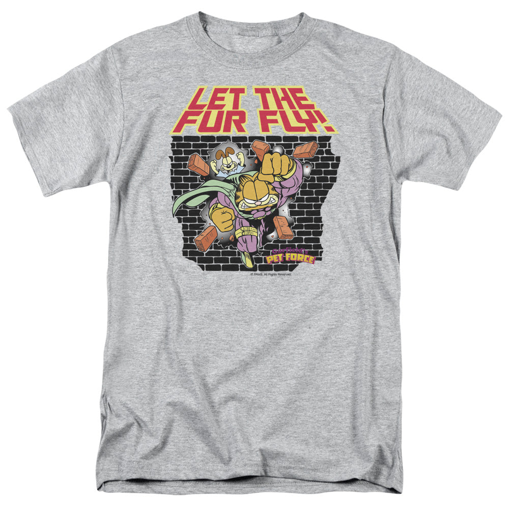 Garfield - Let The Fur Fly - Short Sleeve Adult 18/1 - Athletic Heather T-shirt