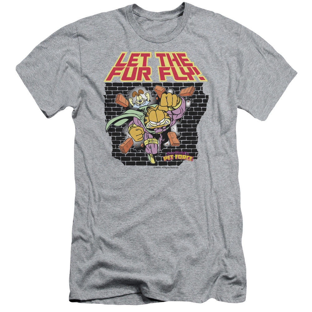 Garfield - Let The Fur Fly - Short Sleeve Adult 30/1 - Athletic Heather T-shirt