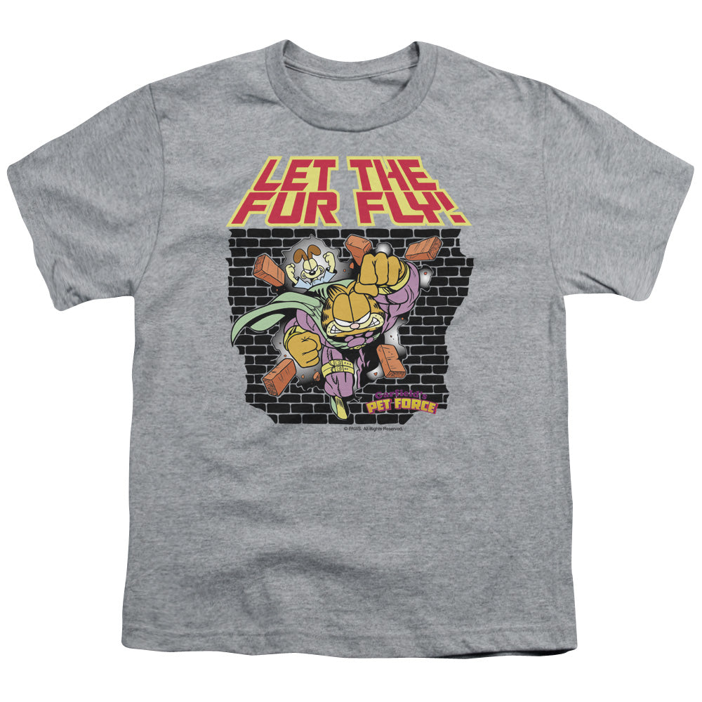 Garfield - Let The Fur Fly - Short Sleeve Youth 18/1 - Athletic Heather T-shirt
